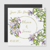 Elegante boeket waterverf aquilegia's magnetische uitnodiging (Voorkant / Achterkant)