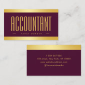 Elegante boekhouder Bourgondië en goud Visitekaartje (Voorkant / Achterkant)