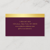 Elegante boekhouder Bourgondië en goud Visitekaartje (Achterkant)