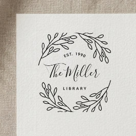 Elegante Boekplaat voor Familie met Botanisch Ontw Zelfinktende Stempel
