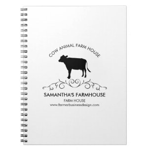 Elegante boerderij koe silhouet notitieboek