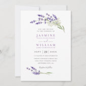 Elegante boerderij lavendel rustieke QR-code bruil Kaart (Voorkant)