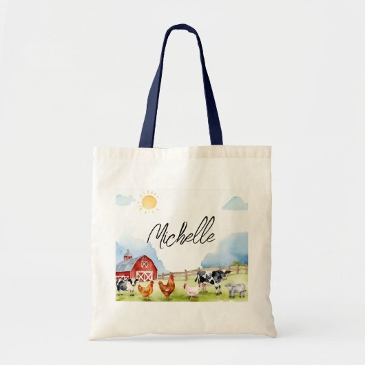 Elegante Boerderij Red Barnyard Boerderij Animal C Tote Bag (Voorkant)