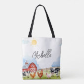 Elegante Boerderij Red Barnyard Boerderij Animal C Tote Bag (Achterkant)
