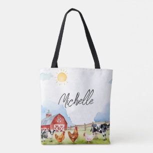 Elegante Boerderij Red Barnyard Boerderij Animal C Tote Bag