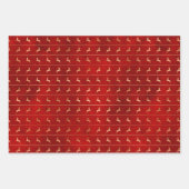 Elegante boerderij rood goud folie rendierpatroon inpakpapier vel (Voorkant)