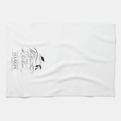 Elegante boerderij stijl familienaam gepersonalise theedoek (Horizontaal)