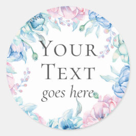 Elegante Boerderij Waterverf Bloemen van de bloemp Ronde Sticker