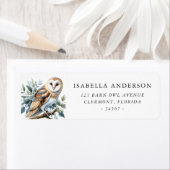 Elegante boerenuil en groen retour adreslabel etiket (Insitu)