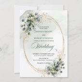 Elegante Boheemse Blad Bruiloft Uitnodiging (Voorkant)