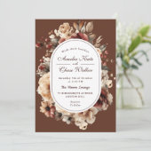 Elegante Boheemse Bloemen Lijst bruiloft Kaart (Staand voorkant)