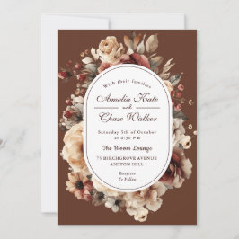 Elegante Boheemse Bloemen Lijst bruiloft Kaart