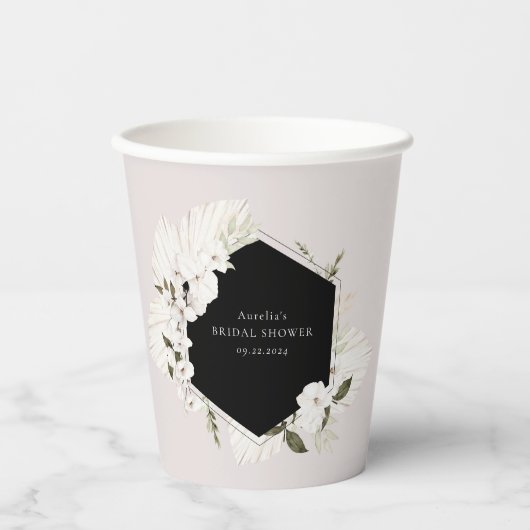 Elegante Boheemse Bloemen Papieren Bekers (Voorkant)