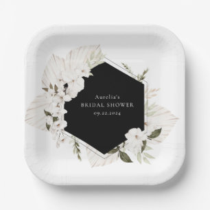 Elegante Boheemse Bloemen Papieren Borden Bordje