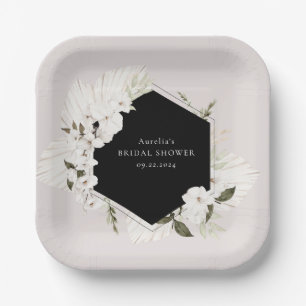 Elegante Boheemse Bloemen Papieren Borden Bordje