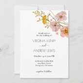 Elegante Boheemse Bloemen Terracotta bruiloft Kaart (Voorkant)