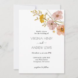 Elegante Boheemse Bloemen Terracotta bruiloft Kaart