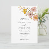 Elegante Boheemse Bloemen Terracotta bruiloft Kaart (Staand voorkant)