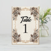 Elegante  Boheemse Bloemen Trouwtafel Kaart (Staand voorkant)