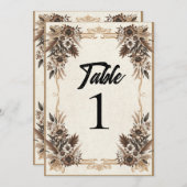Elegante  Boheemse Bloemen Trouwtafel Kaart (Voorkant / Achterkant)