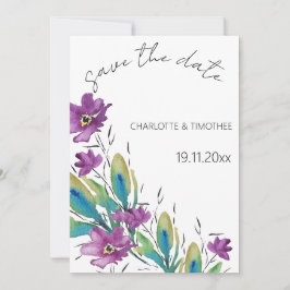 Elegante Boheemse Bloemen Waterverf Handgeschilder Save The Date