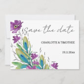 Elegante Boheemse Bloemen Waterverf Handgeschilder Save The Date (Voorkant)