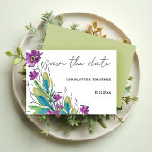 Elegante Boheemse Bloemen Waterverf Handgeschilder Save The Date
