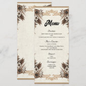 Elegante Boheemse Bloemen Wedding Menu (Voorkant / Achterkant)