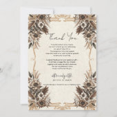 Elegante  Boheemse Bloemenbruiloft Bedankt Kaart (Voorkant)