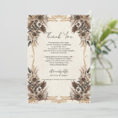 Elegante  Boheemse Bloemenbruiloft Bedankt Kaart (Staand voorkant)