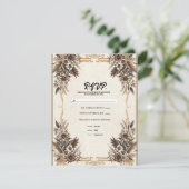 Elegante Boheemse Bloemenbruiloft RSVP Kaart (Staand voorkant)