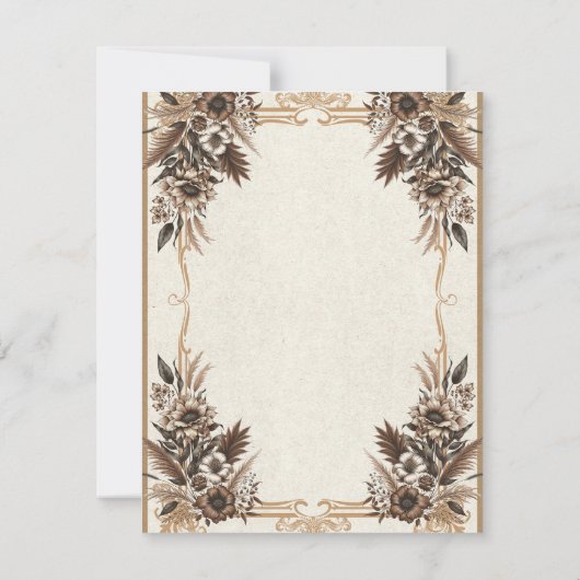 Elegante  Boheemse Bloemenbruiloft RSVP Kaart (Achterkant)