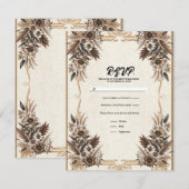 Elegante  Boheemse Bloemenbruiloft RSVP Kaart (Voorkant / Achterkant)