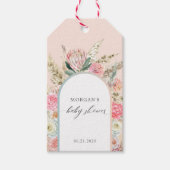Elegante Boheemse Bloemenkindercadeau Monogram Cadeaulabel (Voorkant)