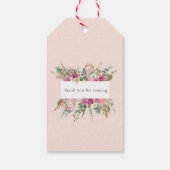 Elegante Boheemse Bloemenkindercadeau Monogram Cadeaulabel (Achterkant)