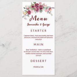 Elegante Boheemse Bloemige Huwelijksmenu Sjabloon Menu