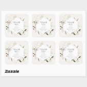 Elegante Boheemse Bloemige Vierkante Sticker (Vel)