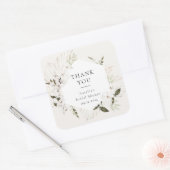 Elegante Boheemse Bloemige Vierkante Sticker (Envelop)