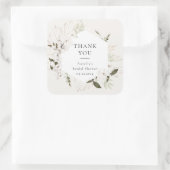 Elegante Boheemse Bloemige Vierkante Sticker (Tas)
