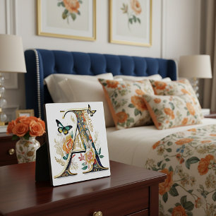 Elegante boheemse bloemletter A Fotoplaat