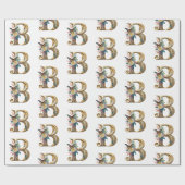 Elegante boheemse bloemletter B Cadeaupapier (Vlak)