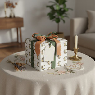 Elegante boheemse bloemletter C Cadeaupapier