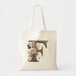 Elegante boheemse bloemletter F Tote Bag