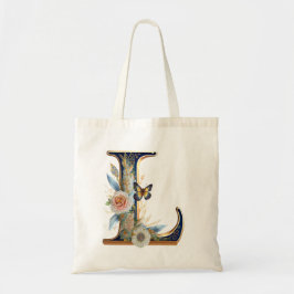 Elegante boheemse bloemletter L Tote Bag