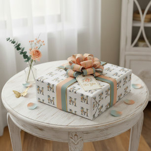 Elegante boheemse bloemletter M Cadeaupapier