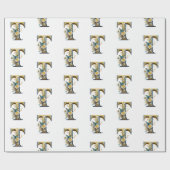 Elegante boheemse bloemletter T Cadeaupapier (Vlak)