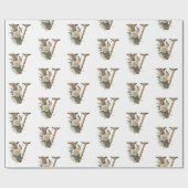 Elegante boheemse bloemletter V Cadeaupapier (Vlak)