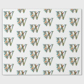 Elegante boheemse bloemletter W Cadeaupapier (Vlak)