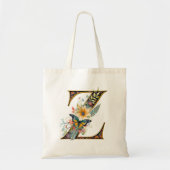 Elegante boheemse bloemletter Z Tote Bag (Voorkant)