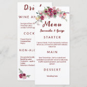 Elegante Boheemse Bloemrijke Trouwmenu Sjabloon Menu (Voorkant / Achterkant)
